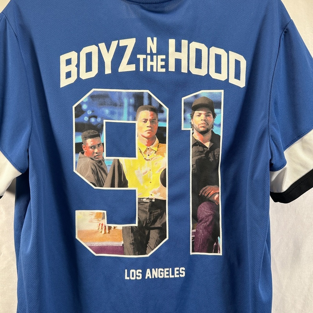 Boyz N The Hood Jersey Shirt Mens M Blue Los Angeles 1991 Thug Ice Cube Doughboy - Picture 4 of 9